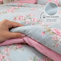 [LEVE 2 PAGUE 1] Roupa de Cama Poliana em Algodão e Poliéster +Brindes: 2 Capas de Travesseiro